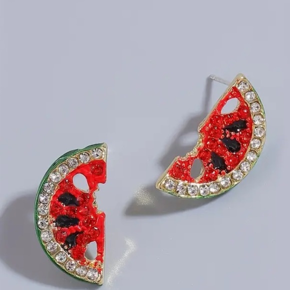 NEW Summer Watermelon Stud Earrings - Picture 2 of 3